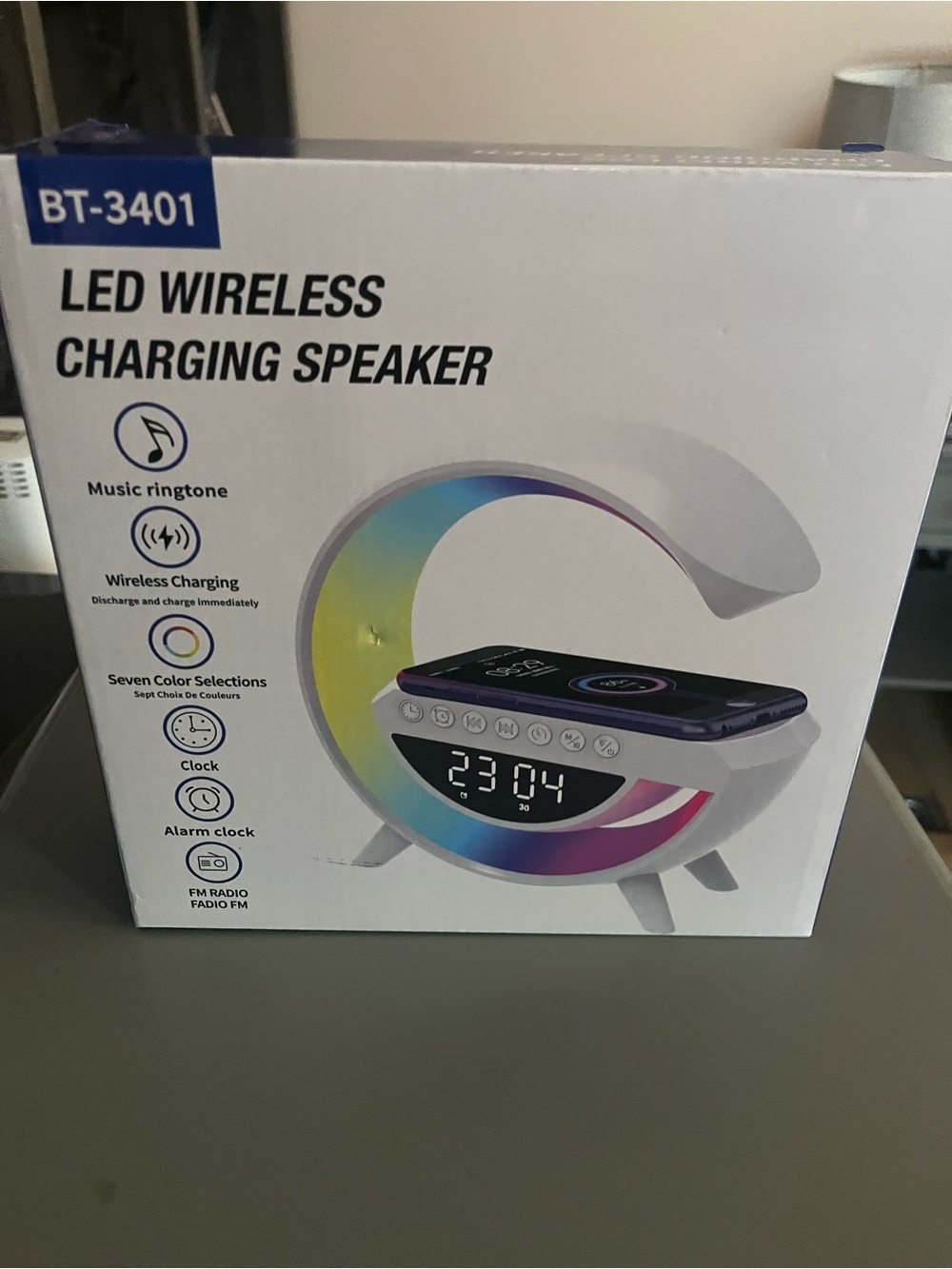 Bt-3401 multifunctional, LED wireless, charging speaker and alarm clock